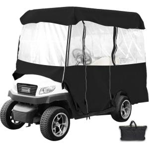 imageVEVOR Golf Cart Enclosure Polyester Driving Enclosure Club Car Covers Universal Fits for Most Brand Carts Sunproof and Dustproof Outdoor Cart Cover300D 866x433x622
