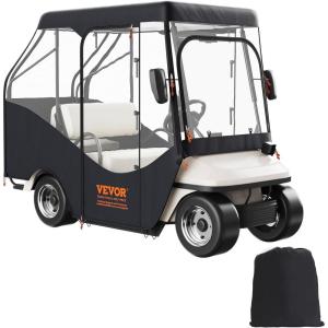 imageVEVOR Golf Cart Enclosure Polyester Driving Enclosure Club Car Covers Universal Fits for Most Brand Carts Sunproof and Dustproof Outdoor Cart Cover420D 97x43x55