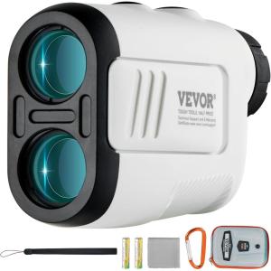 imageVEVOR Golf Rangefinder Laser Golfing Hunting Range Finder 6X Magnification Distance Measuring Golfing Accessory with HighPrecision Flag Lock Slope Switch Continuous Scan and BatteriesWhite650