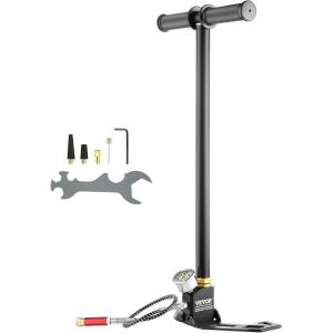 imageVEVOR High Pressure Hand Pump 3 Stage Airgun PCP Filling Stirrup Pump 30MPA Black