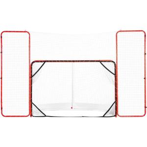 imageVEVOR Hockey Goal with Backstop and Targets Street Steel Hockey Net 72quot Pro Hockey Training Goal Set Portable Indoor Outdoor Hockey Goal with Net Easy Assemble WhiteRed