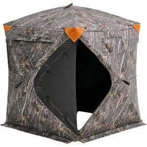 imageVEVOR Hunting BlindSee Through Ground Blinds with Carrying Bag 360 Degree Portable Camouflage TentDurable Concealed Shelter with Silent Side Door and Window for Turkey and DeerHorizontal Windows555 x 555 x 669