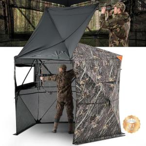 imageVEVOR Hunting BlindSee Through Ground Blinds with Carrying Bag 360 Degree Portable Camouflage TentDurable Concealed Shelter with Silent Side Door and Window for Turkey and Deer67 Person288 See Through 