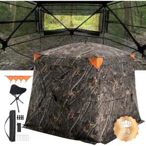 imageVEVOR Hunting BlindSee Through Ground Blinds with Carrying Bag 360 Degree Portable Camouflage TentDurable Concealed Shelter with Silent Side Door and Window for Turkey and Deer45 Person270See Through H69