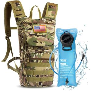 imageVEVOR Hydration Backpack Insulated Hydration Pack Backpack with Water Bladder Hiking Water Backpack with Storage for Men Women Hydro Water Daypack for Hiking Running Cycling CampingCAMO 18L3L