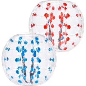 imageVEVOR Inflatable Bumper Ball 2 Packs 2FT3FT4FT5FT Body Size Adult Human Bubble Ball Bumper Bubble Soccer Ball for TeensAdults4FT BlueRed Dot