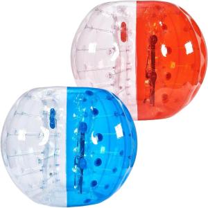 imageVEVOR Inflatable Bumper Ball 2 Packs 2FT3FT4FT5FT Body Size Adult Human Bubble Ball Bumper Bubble Soccer Ball for TeensAdults5FT BlueRed