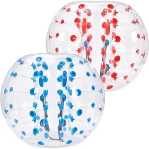 imageVEVOR Inflatable Bumper Ball 2 Packs 2FT3FT4FT5FT Body Size Adult Human Bubble Ball Bumper Bubble Soccer Ball for TeensAdults5FT BlueRed Dot