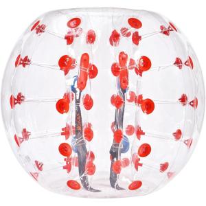 imageVEVOR Inflatable Bumper Ball 4FT5FT Body Sumo Zorb Balls for Teen 08mm Thick PVC Human Hamster Bubble Balls for Outdoor Team Gaming Play Bumper Bopper Toys for Garden Yard Park4FT Red Dot