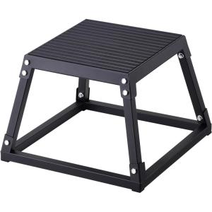 imageVEVOR Plyometric Jump Box 18 Inch Plyo Box Steel Plyometric Platform and Jumping Agility Box AntiSlip Fitness Exercise Step Up Box for Home Gym Training Conditioning Strength TrainingBlack
