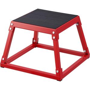 imageVEVOR Plyometric Jump Box 18 Inch Plyo Box Steel Plyometric Platform and Jumping Agility Box AntiSlip Fitness Exercise Step Up Box for Home Gym Training Conditioning Strength TrainingRed