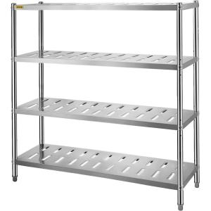 imageVEVOR Storage Shelf 4Tier Stainless Steel Shelving Storage Shelving Unit 709 x 177 x 591 Inch Heavy Duty Storage Rack Shelving 1320 Lbs Total Capacity with Adjustable Height4Tier 59x18x61