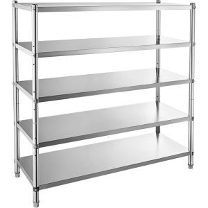 imageVEVOR Storage Shelf 4Tier Stainless Steel Shelving Storage Shelving Unit 709 x 177 x 591 Inch Heavy Duty Storage Rack Shelving 1320 Lbs Total Capacity with Adjustable HeightModern