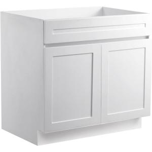 imageVEVOR White Shaker Base Cabinet 36Inch Unassembled Sink Base Cabinet 36quot W x 24quot D x 345quot H Ready to Assemble Cabinet with SoftClose Doors and Adjustable Shelf for Home Office36W Sink Base Cabinet