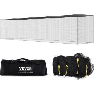 imageVEVORProfessional Softball Baseball Batting Hitting Training Net Practice Portable Pitching Cage Net with Door ampamp Carry Bag Heavy Duty Enclosed PE NettingBlack
