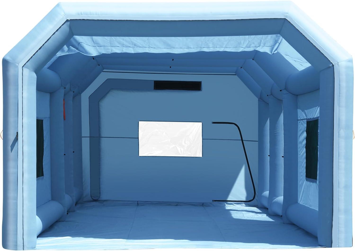 imageVEVOR Inflatable Paint Booth 98 x 82 x 82 ft Inflatable Spray Booth with 550W Powerful Blower and Air Filter System Portable Car Paint Booth for Motorcycle Bicycle Small Furniture PaintingBlue