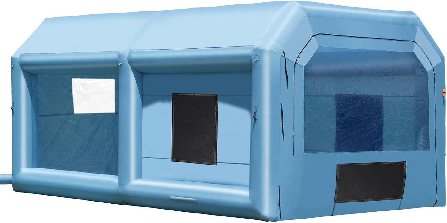 imageVEVOR Inflatable Paint Booth 98 x 82 x 82 ft Inflatable Spray Booth with 550W Powerful Blower and Air Filter System Portable Car Paint Booth for Motorcycle Bicycle Small Furniture PaintingBlue