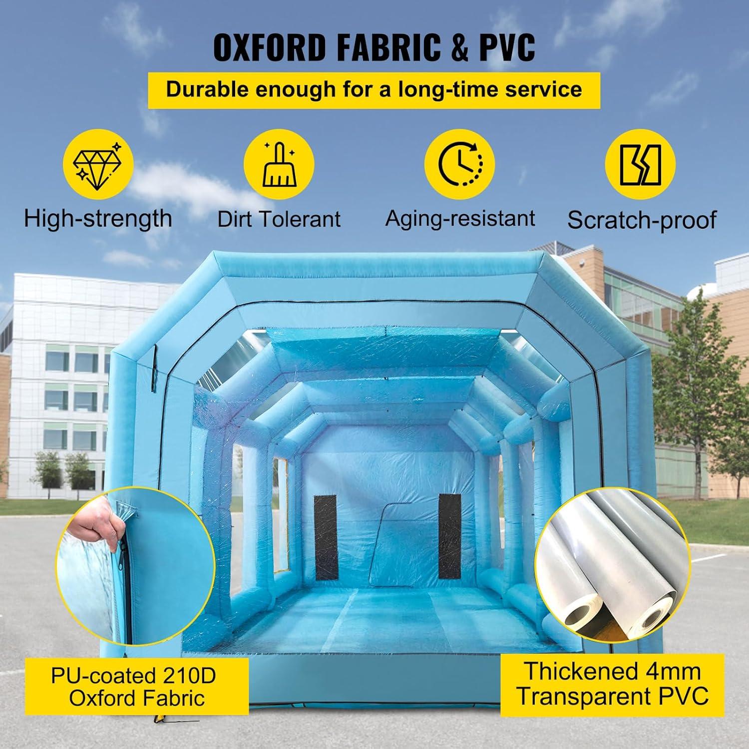 imageVEVOR Inflatable Paint Booth 98 x 82 x 82 ft Inflatable Spray Booth with 550W Powerful Blower and Air Filter System Portable Car Paint Booth for Motorcycle Bicycle Small Furniture PaintingBlue