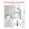 imageVEVOR 1080 Swivel Faucet Extender 2 Sprayer Modes Sink Water Faucet Aerator Extension Kitchen Bathroom Rotatable Spray Attachment with Brass Robotic Arm Rotating Splash Filter Wash HandHairFaceFaucet Aerator