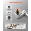 imageVEVOR 1080 Swivel Faucet Extender 2 Sprayer Modes Sink Water Faucet Aerator Extension Kitchen Bathroom Rotatable Spray Attachment with Brass Robotic Arm Rotating Splash Filter Wash HandHairFaceFaucet Extender