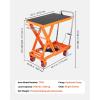 imageVEVOR 1100 LBS Hydraulic Lift Table Cart with 11quot354quot Lift Range Hydraulic Scissor Cart with NonSlip Pad ampamp 4 Wheels Manual Single Scissor Lift for Material Handling and Transportation
