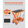imageVEVOR 1100 LBS Hydraulic Lift Table Cart with 11quot354quot Lift Range Hydraulic Scissor Cart with NonSlip Pad ampamp 4 Wheels Manual Single Scissor Lift for Material Handling and Transportation