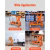 imageVEVOR 1100 LBS Hydraulic Lift Table Cart with 11quot354quot Lift Range Hydraulic Scissor Cart with NonSlip Pad ampamp 4 Wheels Manual Single Scissor Lift for Material Handling and Transportation