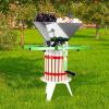 imageVEVOR 18 Gal7L Fruit and Apple Crusher Large Manual Grinder Stainless Steel Fruit Scratter Pulper for Wine Cider Apple Grape Pressing with Roller Handle for Kitchen Home Green