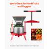 imageVEVOR 18 Gal7L Fruit and Apple Crusher Large Manual Grinder Stainless Steel Fruit Scratter Pulper for Wine Cider Apple Grape Pressing with Roller Handle for Kitchen Home Green