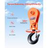 imageVEVOR 2 Ton Snatch Block with Swivel Hook 3quot Sheave 38quot Inch Wire Rope Heavy Duty Snatch Block Pulley 4400 lbs for Towing and Recovery Operations on Tow Truck Rollback Wrecker Car Hauler Winchesorange