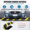 imageVEVOR 2PCs 6 ft72 Rubber Speed Hump 2 Channel 22000 lbs Capacity Heavy Duty Traffic Speed Bump with High Reflective Yellow Strip 8 Expansion Screws and 1 Drill for Asphalt Concrete Gravel Roads1 PC
