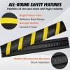 imageVEVOR 2PCs 6 ft72 Rubber Speed Hump 2 Channel 22000 lbs Capacity Heavy Duty Traffic Speed Bump with High Reflective Yellow Strip 8 Expansion Screws and 1 Drill for Asphalt Concrete Gravel Roads1 PC