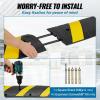 imageVEVOR 2PCs 6 ft72 Rubber Speed Hump 2 Channel 22000 lbs Capacity Heavy Duty Traffic Speed Bump with High Reflective Yellow Strip 8 Expansion Screws and 1 Drill for Asphalt Concrete Gravel Roads1 PC
