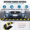imageVEVOR 2PCs 6 ft72 Rubber Speed Hump 2 Channel 22000 lbs Capacity Heavy Duty Traffic Speed Bump with High Reflective Yellow Strip 8 Expansion Screws and 1 Drill for Asphalt Concrete Gravel Roads2 PCs
