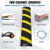 imageVEVOR 2PCs 6 ft72 Rubber Speed Hump 2 Channel 22000 lbs Capacity Heavy Duty Traffic Speed Bump with High Reflective Yellow Strip 8 Expansion Screws and 1 Drill for Asphalt Concrete Gravel Roads1 PC