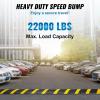 imageVEVOR 2PCs 6 ft72 Rubber Speed Hump 2 Channel 22000 lbs Capacity Heavy Duty Traffic Speed Bump with High Reflective Yellow Strip 8 Expansion Screws and 1 Drill for Asphalt Concrete Gravel Roads2 PCs