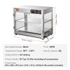 imageVEVOR 2Tier Commercial Food Warmer Display 800W Food Display Warmer with Light to Enhance Food Display 86185 Temperature Control 58L Large Capacity for Hamburger Pizza Bread Fried Chicken
