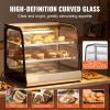 imageVEVOR 2Tier Commercial Food Warmer Display 850W Food Display Warmer wTempered Glass and Steam Heating 86185 Temperature Control 111L Large Capacity for Hamburger Pizza Bread Fried Chicken