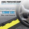 imageVEVOR 3 PCs 2 Channel Rubber Cable Protector Ramp 12000 lbsaxle Capacity Heavy Duty Hose Wire Cover Ramp Driveway Traffic Speed Bump wFlipOpen Top Cover for IndoorampampOutdoor2 Channel5PCs
