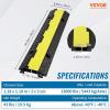 imageVEVOR 3 PCs 2 Channel Rubber Cable Protector Ramp 12000 lbsaxle Capacity Heavy Duty Hose Wire Cover Ramp Driveway Traffic Speed Bump wFlipOpen Top Cover for IndoorampampOutdoor2 Channel3PCs
