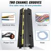imageVEVOR 3 PCs 2 Channel Rubber Cable Protector Ramp 12000 lbsaxle Capacity Heavy Duty Hose Wire Cover Ramp Driveway Traffic Speed Bump wFlipOpen Top Cover for IndoorampampOutdoor2 Channel3PCs