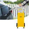 imageVEVOR 30 Gallon Fuel Caddy Fuel Storage Tank on 2 Wheels Portable Gas Caddy with Manual Transfer Pump Gasoline Diesel Fuel Container for Cars Lawn Mowers ATVs Boats More RedYellow