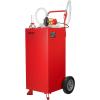 imageVEVOR 30 Gallon Fuel Caddy Fuel Storage Tank on 2 Wheels Portable Gas Caddy with Manual Transfer Pump Gasoline Diesel Fuel Container for Cars Lawn Mowers ATVs Boats More RedElectric Red
