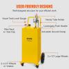 imageVEVOR 30 Gallon Fuel Caddy Fuel Storage Tank on 2 Wheels Portable Gas Caddy with Manual Transfer Pump Gasoline Diesel Fuel Container for Cars Lawn Mowers ATVs Boats More RedYellow
