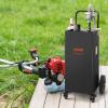 imageVEVOR 30 Gallon Fuel Caddy Fuel Storage Tank on 2 Wheels Portable Gas Caddy with Manual Transfer Pump Gasoline Diesel Fuel Container for Cars Lawn Mowers ATVs Boats More RedBlack