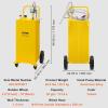 imageVEVOR 30 Gallon Fuel Caddy Fuel Storage Tank on 2 Wheels Portable Gas Caddy with Manual Transfer Pump Gasoline Diesel Fuel Container for Cars Lawn Mowers ATVs Boats More RedYellow