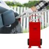 imageVEVOR 30 Gallon Fuel Caddy Fuel Storage Tank on 2 Wheels Portable Gas Caddy with Manual Transfer Pump Gasoline Diesel Fuel Container for Cars Lawn Mowers ATVs Boats More RedStainless Steel
