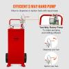 imageVEVOR 30 Gallon Fuel Caddy Fuel Storage Tank on 2 Wheels Portable Gas Caddy with Manual Transfer Pump Gasoline Diesel Fuel Container for Cars Lawn Mowers ATVs Boats More RedStainless Steel