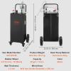 imageVEVOR 30 Gallon Fuel Caddy Fuel Storage Tank on 2 Wheels Portable Gas Caddy with Manual Transfer Pump Gasoline Diesel Fuel Container for Cars Lawn Mowers ATVs Boats More RedBlack