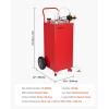 imageVEVOR 30 Gallon Fuel Caddy Fuel Storage Tank on 2 Wheels Portable Gas Caddy with Manual Transfer Pump Gasoline Diesel Fuel Container for Cars Lawn Mowers ATVs Boats More RedElectric Red
